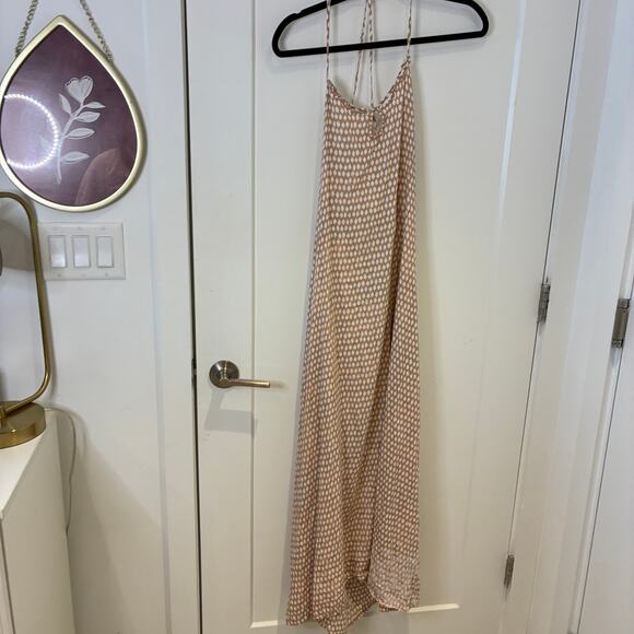 Tiare Hawaii Beige Pebble Print Open Back Midi Slip Dress OS - Picture 1 of 12